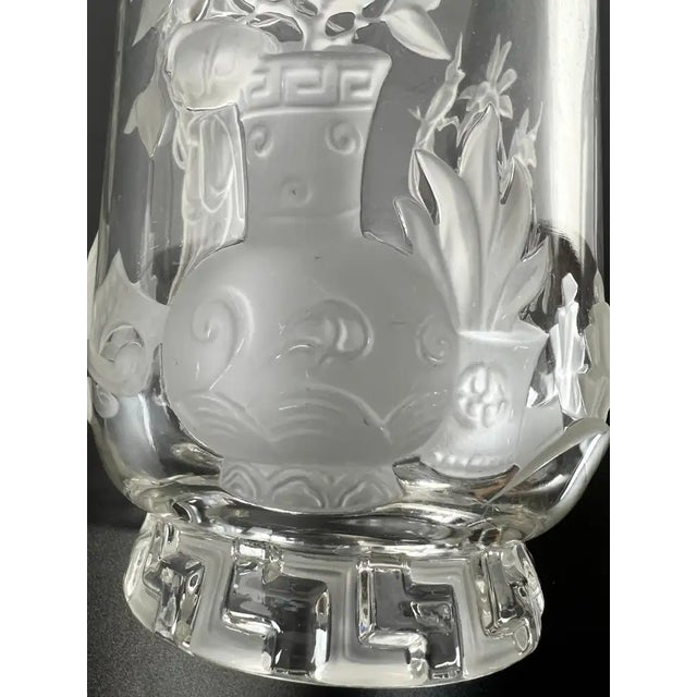 Verlys French Art Glass “Mandarin” Vase Frosted & Clear Relief Design Circa 1930 For Sale - Image 13 of 18