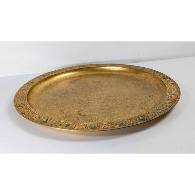 Gold 20th Century Tiffany Studios New York City Bronze Dore Charger Plate For Sale - Image 8 of 14