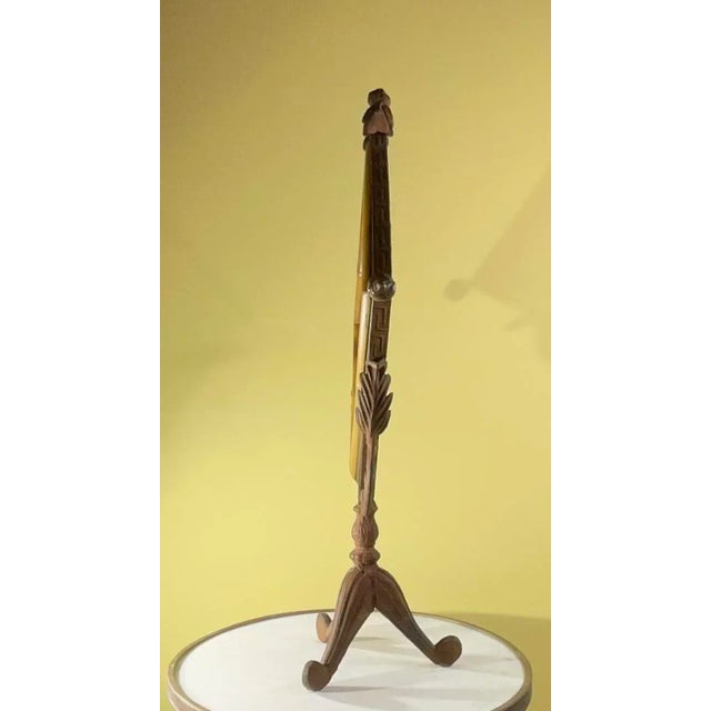 Wood Bamboo Vanity Mirror With Stand For Sale - Image 7 of 12