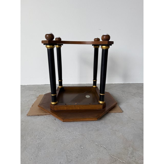 Baker Furniture Regency Style Wooden Side Table With Octagonal Burlwood Top For Sale - Image 13 of 18