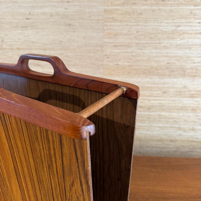 1960s Ernest Sohn for Siamese Teak and Rosewood Magazine Holder For Sale - Image 11 of 12