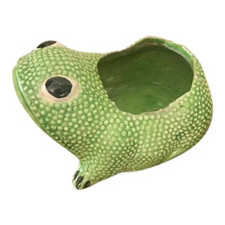 Small Jean Roger Green Frog Planter For Sale