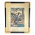 Japanese Woodblock Utagawa Kunisada Framed Wood Gold Gilt Antique Bijin Cherry Blossom Floral Kimono Sake For Sale