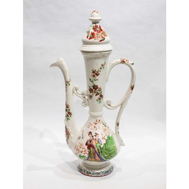 Antique Porcelain Ewer with Chinese Pattern For Sale - Image 6 of 6