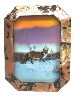 1980s Custom Mother of Pearl Hand Crafted Photo Frame