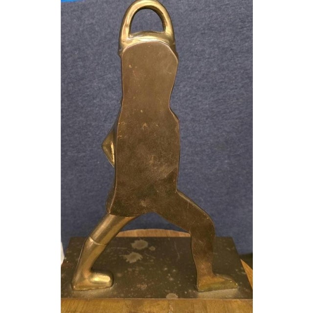 Metal Mid 20th Century Maitland-Smith Hessian Soldier Style Brass Doorstop For Sale - Image 7 of 7