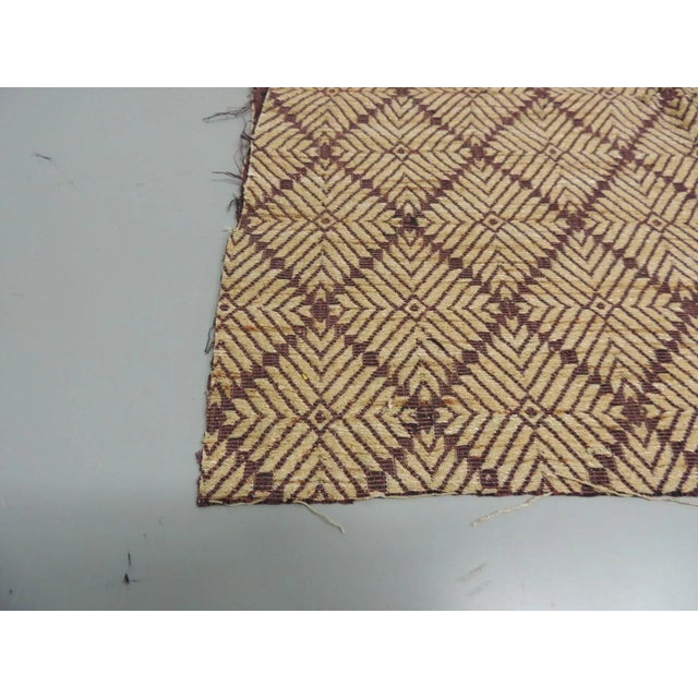 Vintage Brown and Burgundy African Woven Textile For Sale - Image 4 of 5