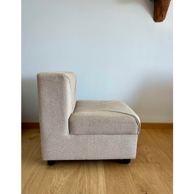 Textile Vintage Modular Armchairs and Coffee Table in Beige and Brown Wool, Germany, 1970s, Set of 6 For Sale - Image 7 of 18