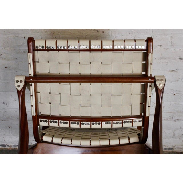 Wood Late 20th Century Mahogany and Leather Safari Chair For Sale - Image 7 of 9