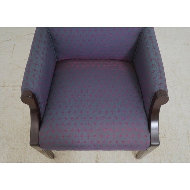 Pair Upholstered Arm Library Chairs For Sale - Image 10 of 12