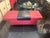 1980s Large Extendable Ottoman and Table in Red Nappa Leather, 1980s, Set of 2 For Sale - Image 5 of 10