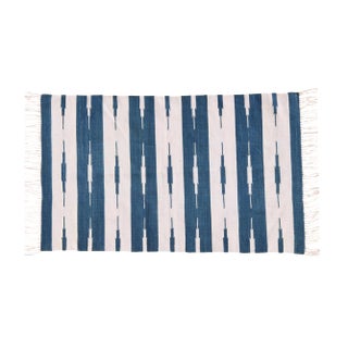 Hyacinth Rug, 6x9, Royal Blue & White For Sale