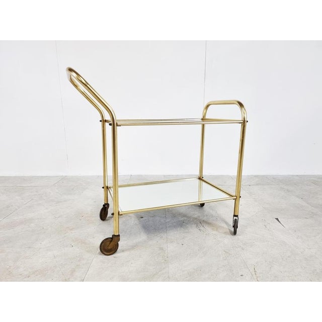 Vintage Brass Drinks Trolley, 1960s For Sale - Image 10 of 12