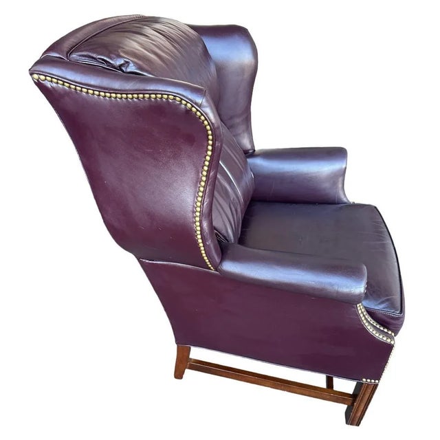 Classic vintage Sam Moore chair with nailhead trim. All original upholstery. Part of it is upholstered in genuine leather,...
