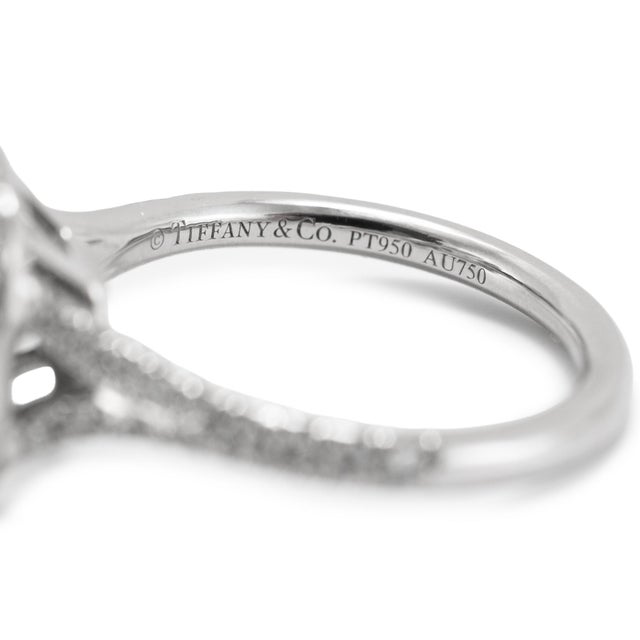 Tiffany & Co. Soleste Platinum 18k Gold Intense Yellow Diamond Engagement Ring, Size 6 For Sale In Houston - Image 6 of 9