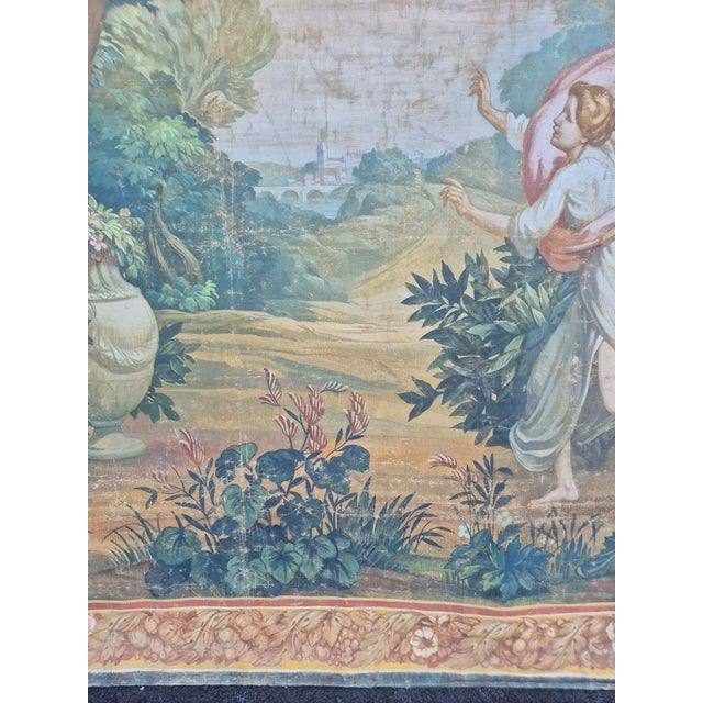 Unknown, Imitating a Tapestry, 1800s, Oil on Canvas For Sale - Image 7 of 12