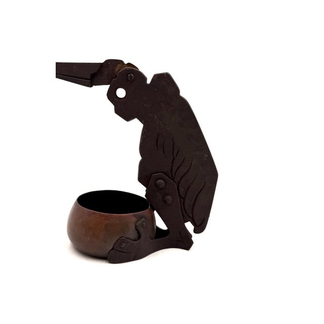Brown Jugendstil Marabou Shaped Cigar Cutter and Ashtray, Ignatius Taschner, Germany 1910 For Sale - Image 8 of 11