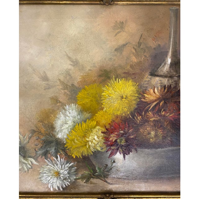 Still Life Oil Painting of Flowers 20th Century, Signed j.e. Cook For Sale In Miami - Image 6 of 9