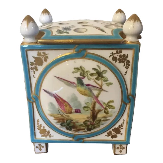 1860 Antique English Minton Porcelain Bough Pot Vase Decorated with Exotic Birds For Sale