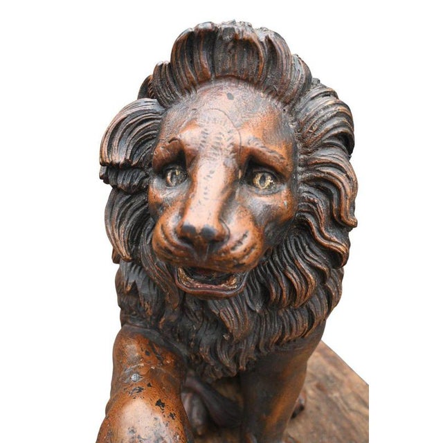 Wood French Artist, Lion Sculpture, 1600s, Wood For Sale - Image 7 of 8