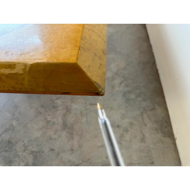 Chrome Postmodern Italian Giovanni Offredi for Saporiti Maple and Chrome Coffee Table/ Sold For Sale - Image 8 of 12