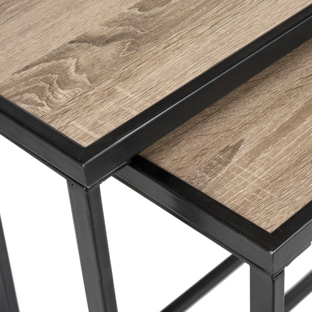 Retro Mid Wood Stacking Console in Light Oak & Black For Sale In Philadelphia - Image 6 of 8