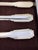 Presenting a set of three vintage Art Deco Style cheese servers in original mid-century box. Featuring a silverplate...