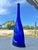 This is a vintage 19-inch tall Italian cobalt blue wine bottle with cork. The GIANT Italia Garganega Pinot Grigio cobalt...
