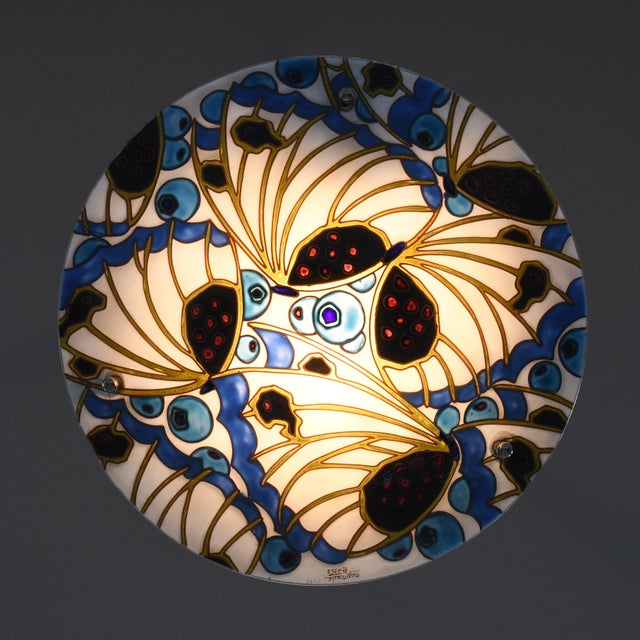 Metal French Art Deco Pendant Light by Maxonade - 1930 Chandelier France For Sale - Image 7 of 13