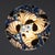 Metal French Art Deco Pendant Light by Maxonade 1930s - Butterfly Motif Enamelled Bowl For Sale - Image 7 of 13