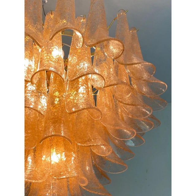 Clear and Gold Murano Glass Petali-Selle Chandelier by Simoreng For Sale - Image 7 of 10