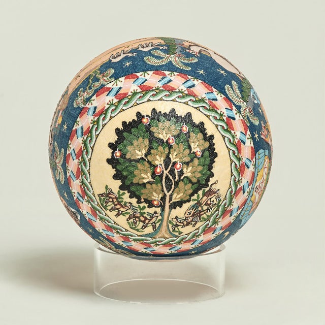 Late 20th Century Vintage Moroccan Decorated Ostrich Egg For Sale - Image 5 of 7