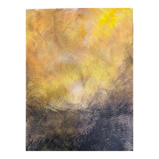 Echoes 04 - Where Light Landed Original Painting Art by Carrie Bergey - Green, Gold, Chartreuse, Umber, Yellow, Lime For Sale