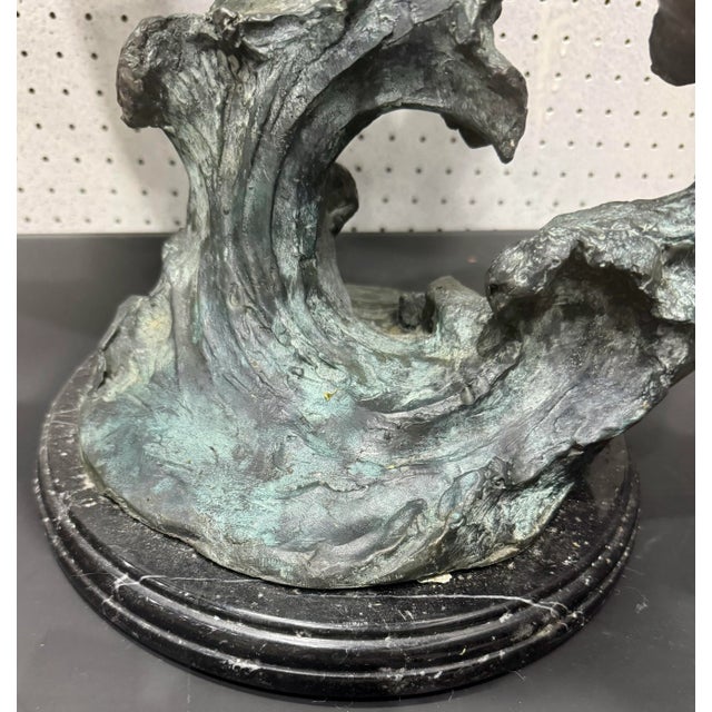 Late 20th Century Large 51” Solid Bronze Marlin Sailfish Big Game Fishing Sculpture For Sale - Image 11 of 12