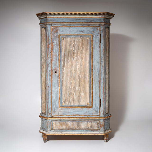 Cream Louis XVI Light Blue Cabinet, Late 18th Century For Sale - Image 8 of 8