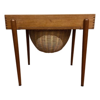 Danish Teak Sewing Table Attributed to Arne Wahl Iversen For Sale