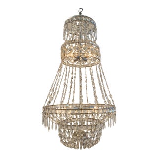 19th Century Swedish Crystal Chandelier For Sale