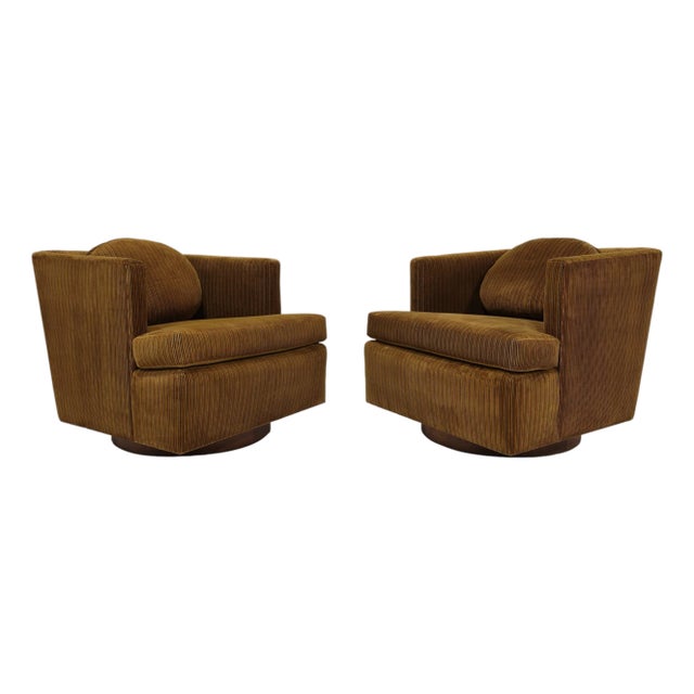 Mid 20th Century Attributed to Edward Wormley for Dunbar Model 251 Swivel Lounge Chairs For Sale