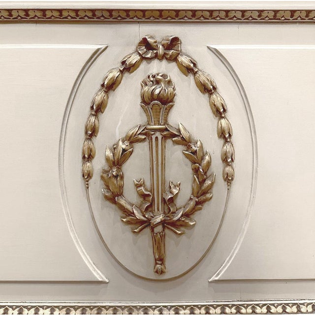 Antique Italian Neoclassical Painted Queen Bed For Sale - Image 12 of 18