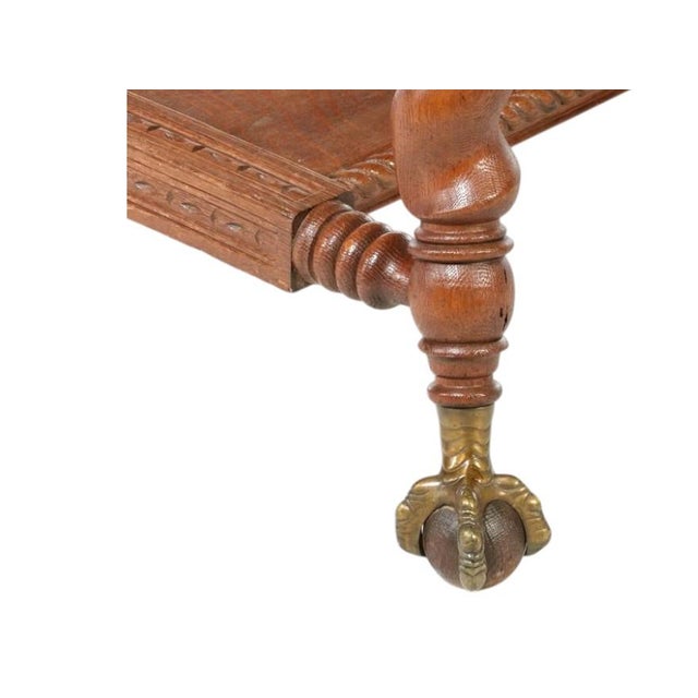 C. 1893 Mecklen Bros of Nyc Oak Library Table With Barley Twist Legs For Sale In Columbus - Image 6 of 10