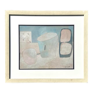 Vintage Abstract William Scott Watercolor on Paper For Sale
