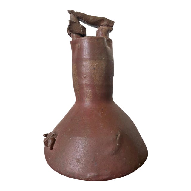 Sculptural Ceramic Handled Vase by Robert Turner For Sale