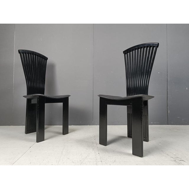 Wood Postmodern Dining Chairs attributed to Pietro Costantini, 1980s, Set of 6 For Sale - Image 7 of 12