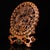 Chinese Vintage Chinese Boxwood Dragon Screen | Hand-Carved Table Screen With Gemstone Inlay For Sale - Image 3 of 9