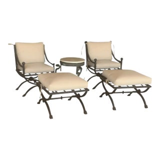 Kreiss Mykonos Patio Lounge Chairs With Ottomans For Sale