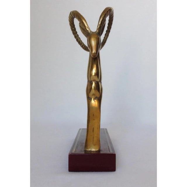 Mid-Century Brass Ram Bookend For Sale In West Palm - Image 6 of 10