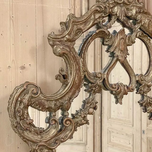 Antique Italian Baroque Giltwood Wall Mirror For Sale - Image 9 of 12