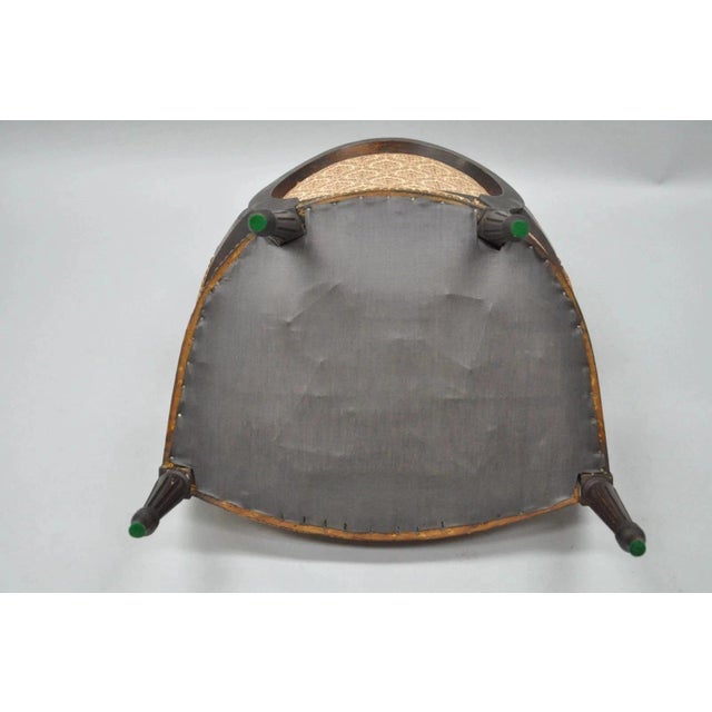 Antique French Louis XVI Style Bow Carved Walnut Fauteuil Fireside Arm Chair For Sale - Image 10 of 11