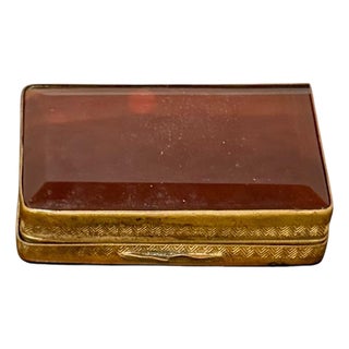 19th Century Agate and Dore Bronze Snuff Box For Sale