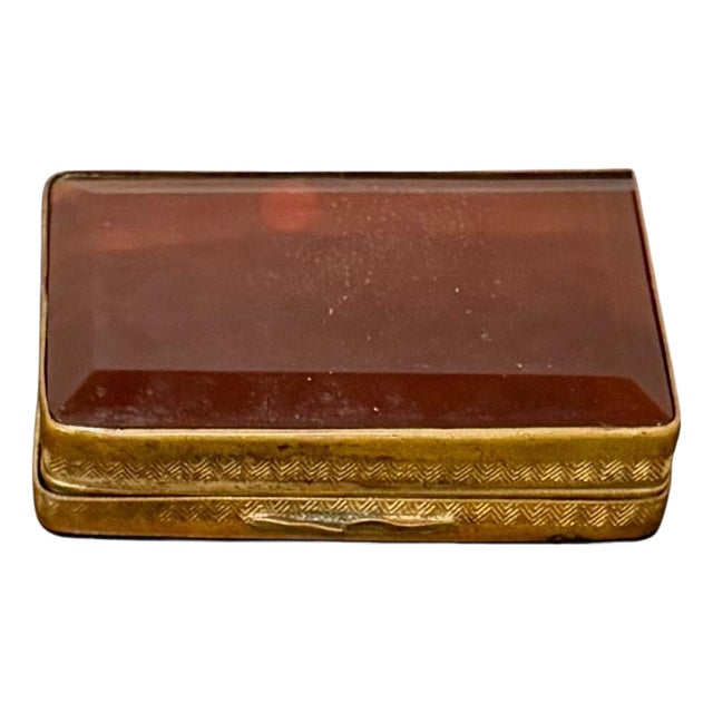 19th Century Agate and Dore Bronze Snuff Box For Sale